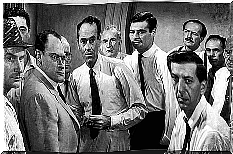 Scene from 12 sworn men.