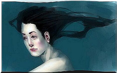 Woman under water