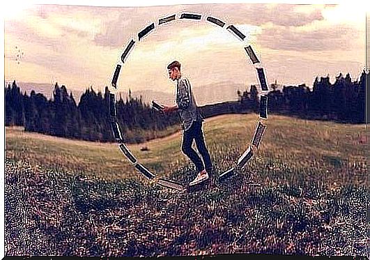 Boy inside a circle