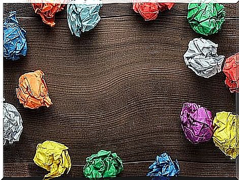 Creativity depicted as colorful paper balls.