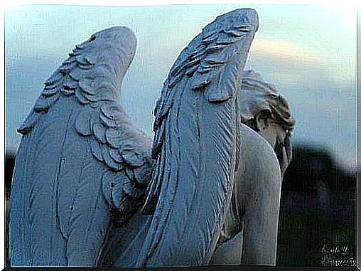 Depressed angel statue