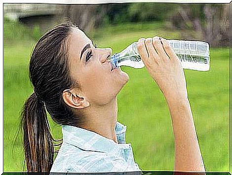 Lady drinking water