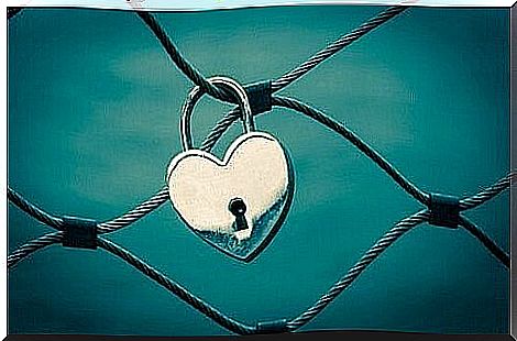 A heart-shaped lock