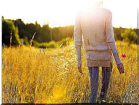 Woman in meadow