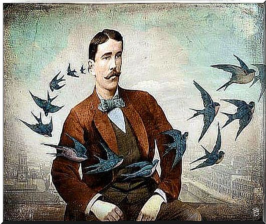 Man with birds