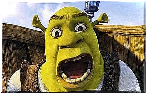 A screaming Shrek